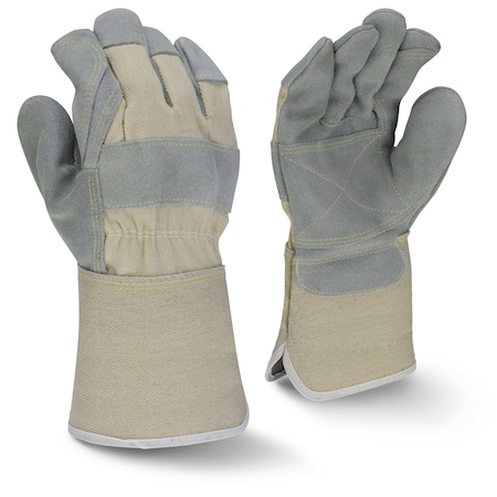 Radians Leather Glove, Leather, Gray, L, 1 PR RWG3400WDPGL